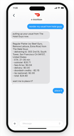 Official DoorDash text ordering demonstration